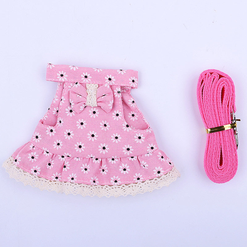 TAILNOOKLET Handmade Bearded Dragon Christmas Leash & Harness Set – Red Plaid Dress, Costume & Clothing for Small Pets like Meerkats, Ferrets, Guinea Pigs, Chinchillas, and Squirrels