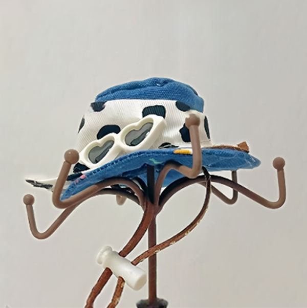 Bearded Dragon Cowboy Outfit β Adjustable Denim Vest or Skirt with Leash, Hat & Bib Optional