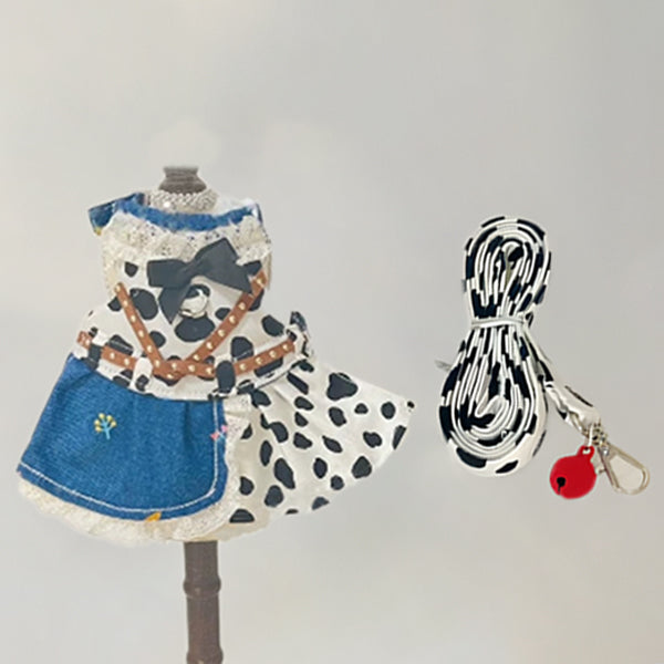 Bearded Dragon Cowboy Outfit β Adjustable Denim Vest or Skirt with Leash, Hat & Bib Optional