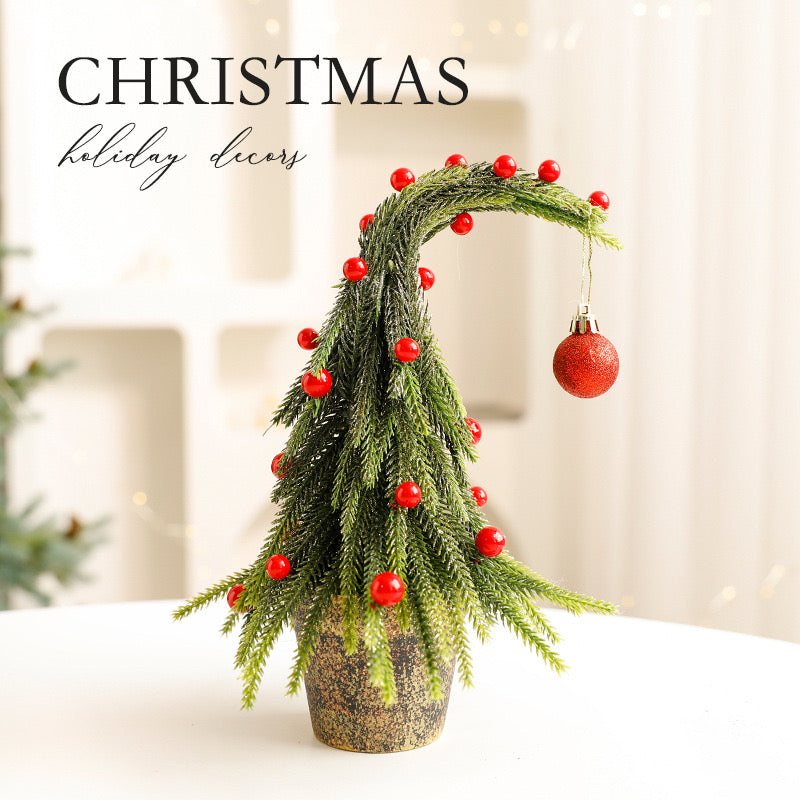 TAILNOOKLET Crooked Neck Christmas Tree Figurine - Christmas Decoration