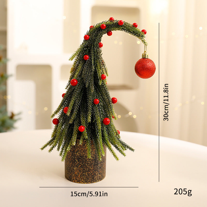 TAILNOOKLET Crooked Neck Christmas Tree Figurine - Christmas Decoration