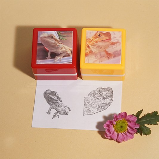 Custom Bearded Dragon Pet Portrait Stamp, Personalized Animal Self-Inking Stamp, Custom Cat Dog Bird Reptile Seal, Bookkeeping Memento Gift Idea